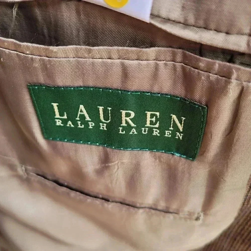Lauren Ralph Lauren Brown Blazer Sport Coat Men's Size 46L 100% Lambs Wool